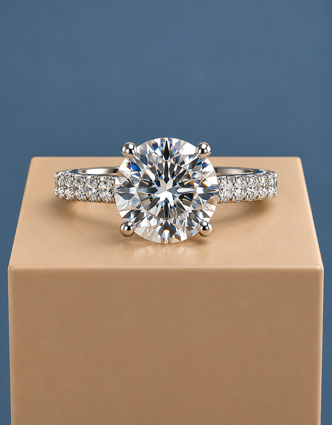 BIJOUX ÉCLAT | 2.0CT Round Brilliant Moissanite Solitaire Ring – Sterling Silver